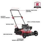 PowerSmart Gas Lawn Mower, 21 inches 144cc 2-in-1 Walk-Behind , Side Discharge Push Lawn Mower - Image 2