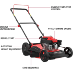 PowerSmart Gas Lawn Mower, 21 inches 144cc 2-in-1 Walk-Behind , Side Discharge Push Lawn Mower - Image 4