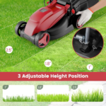 Goplus Electric Lawn Mower, Versatile Corded Lawn Mower with Grass Collection Box, 10 AMP Motor, 13" Cutting Deck, 3 Adjustable Cutting Positions, Walk-Behind Small Lawnmower for Garden Farm Yard - Image 3